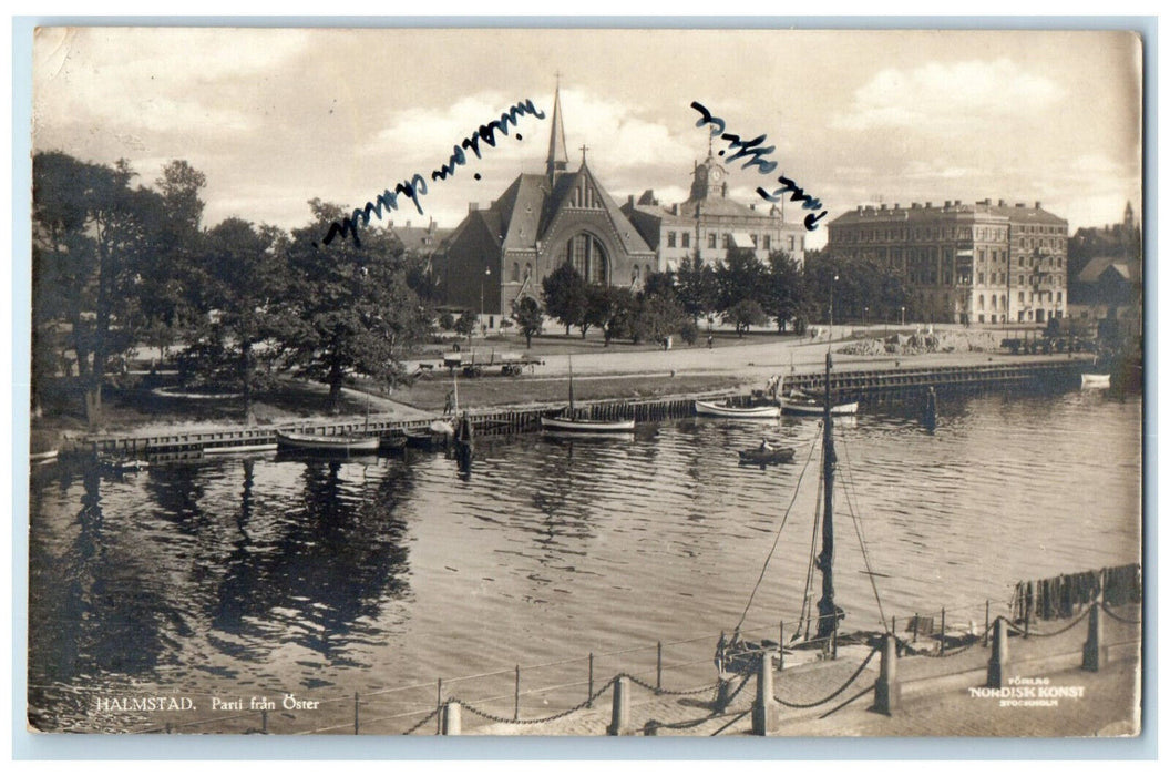 c1920's Parti Fran Oster Halmstad Halland Sweden Posted RPPC Photo Postcard