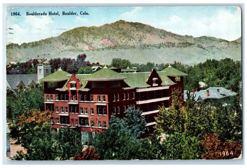 1909 View Of Boulderado Hotel Building Boulder Colorado CO Antique Postcard