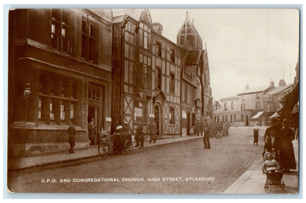 c1910 GPO Congregational Church Aylesbury England RPPC Photo Postcard