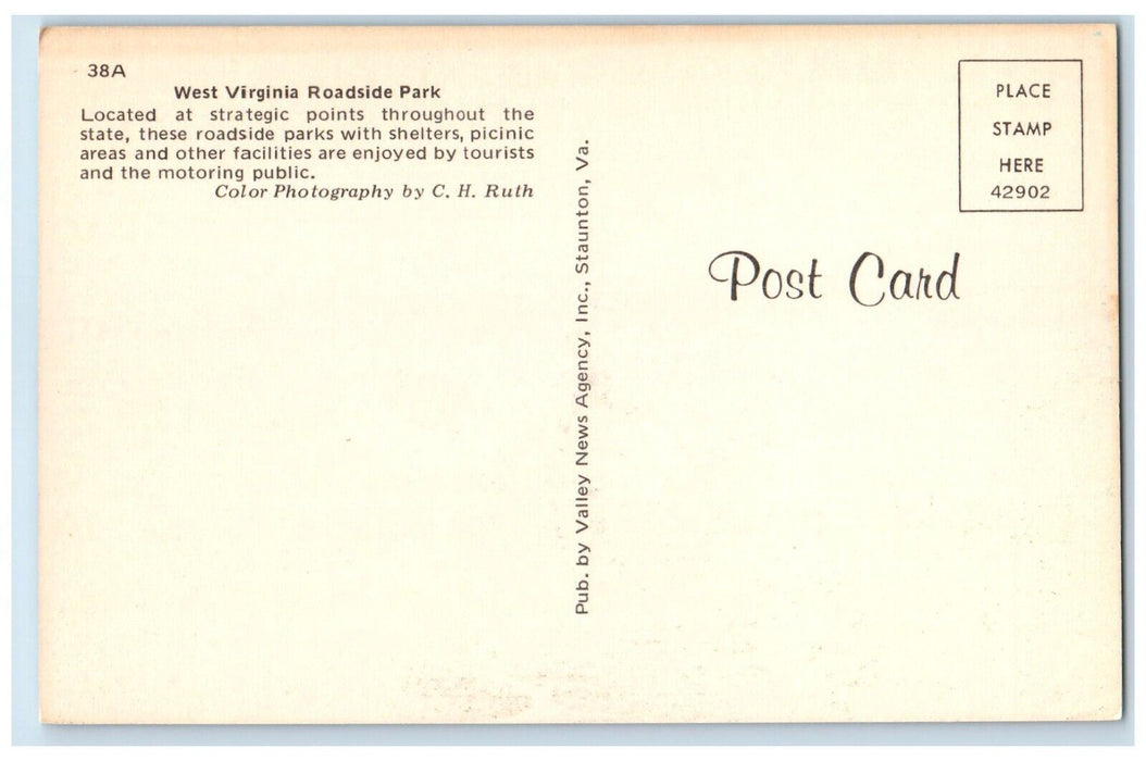 c1960 West Virginia Roadside Park Strategic Points Motoring Public WV Postcard