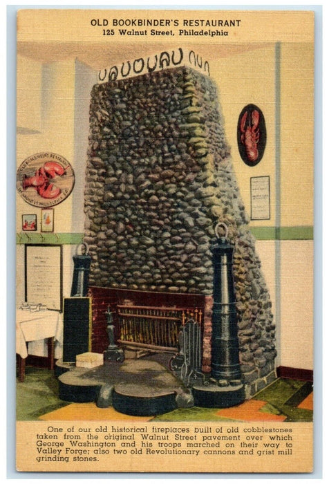 1940 Old Bookbinders Restaurant Walnut Street Philadelphia Pennsylvania Postcard