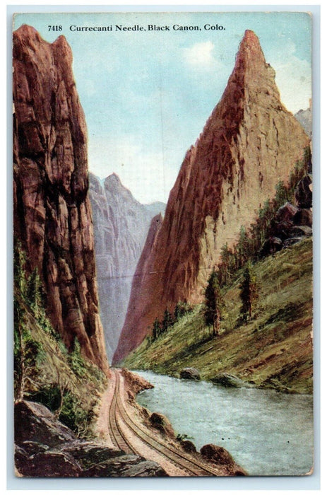 1911 View Of Currecanti Needle Black Canon Colorado CO Posted Antique Postcard