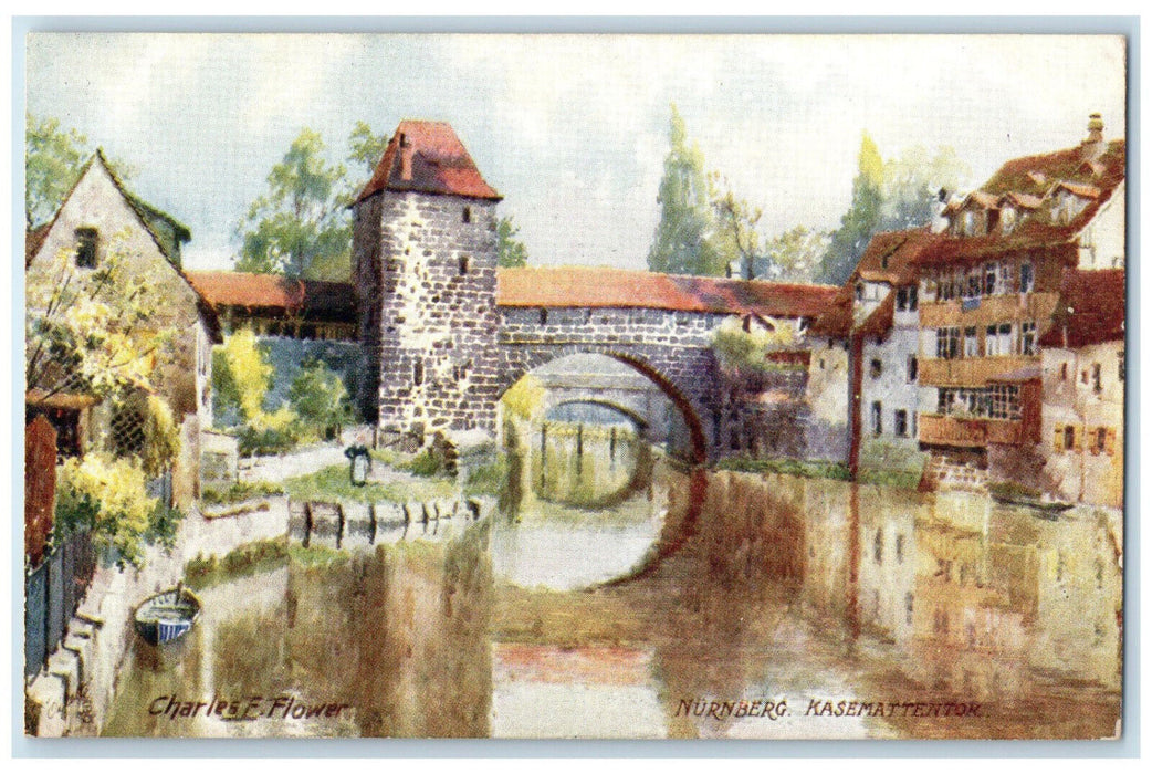 c1910 Casemate Gate Nuremberg Germany Unposted Oilette Tuck Art Postcard