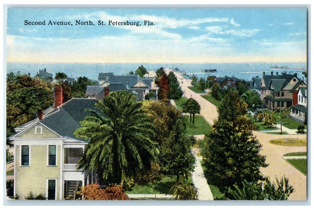 c1910 Second Avenue Exterior Building North St. Petersburg Florida FL Postcard