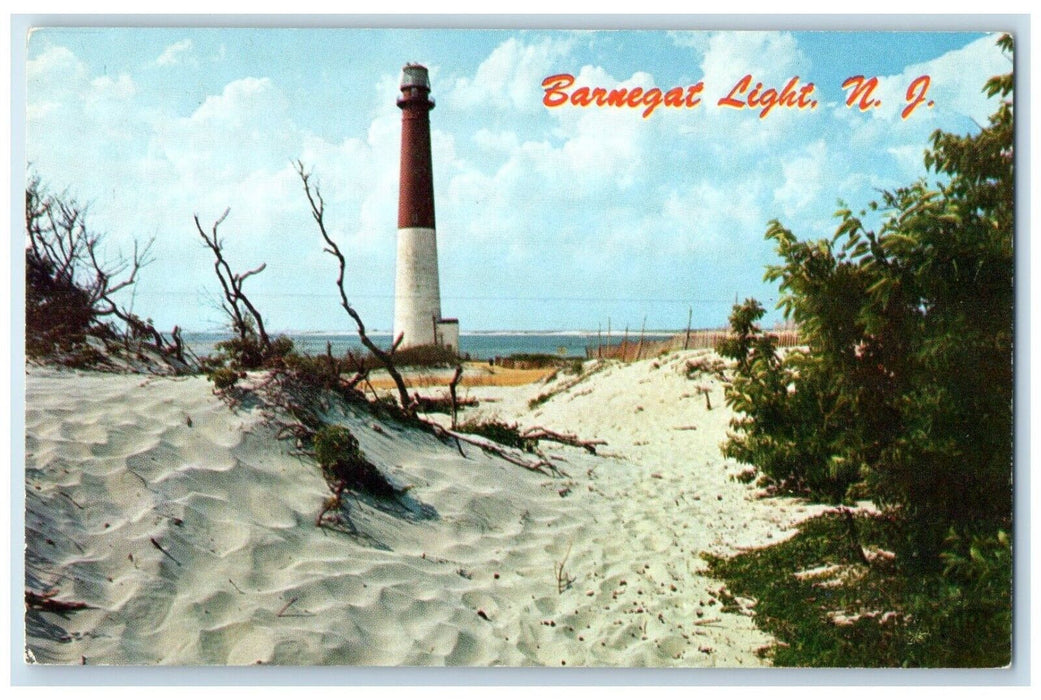 1950 Lighthouse Gettysburg Beach Barnegat Light New Jersey NJ Vintage Postcard