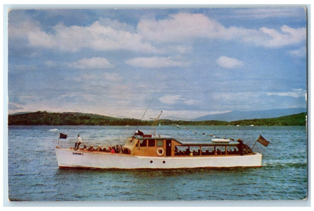 c1960 Sophie C Vessel Crystal Clear Lake Winnipesaukee New Hampshire NH Postcard