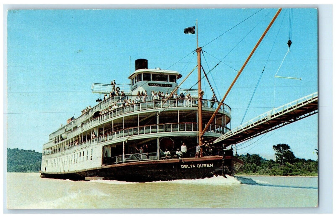 c1960 S.S. Delta Queen Greene Line Steamer Ship Cincinnati Ohio Vintage Postcard