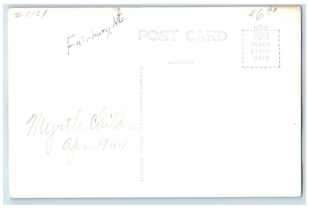 1944 Post Office Building View Fairbury Nebraska NE RPPC Photo Postcard