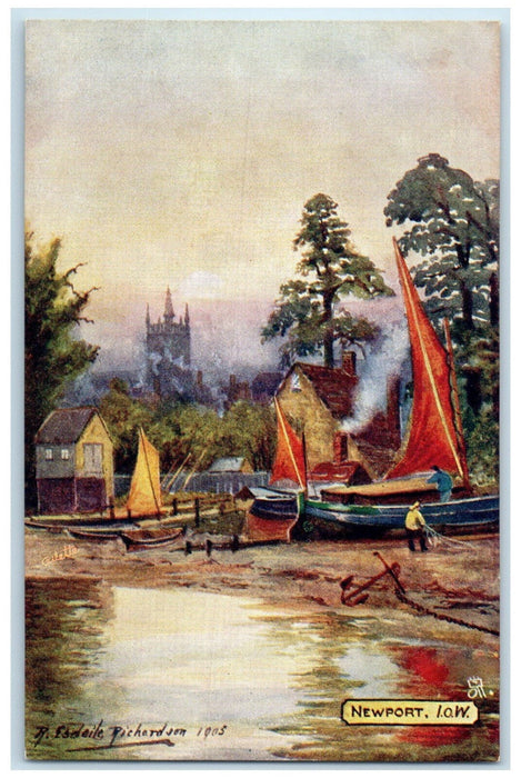 c1910 Newport Isle of Wight England Unposted Oilette Tuck Art Postcard