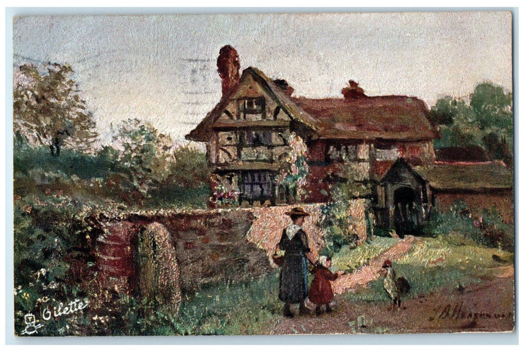 1906 Rustic Homestead Surrey Farm Use England Oilette Tuck Art Postcard