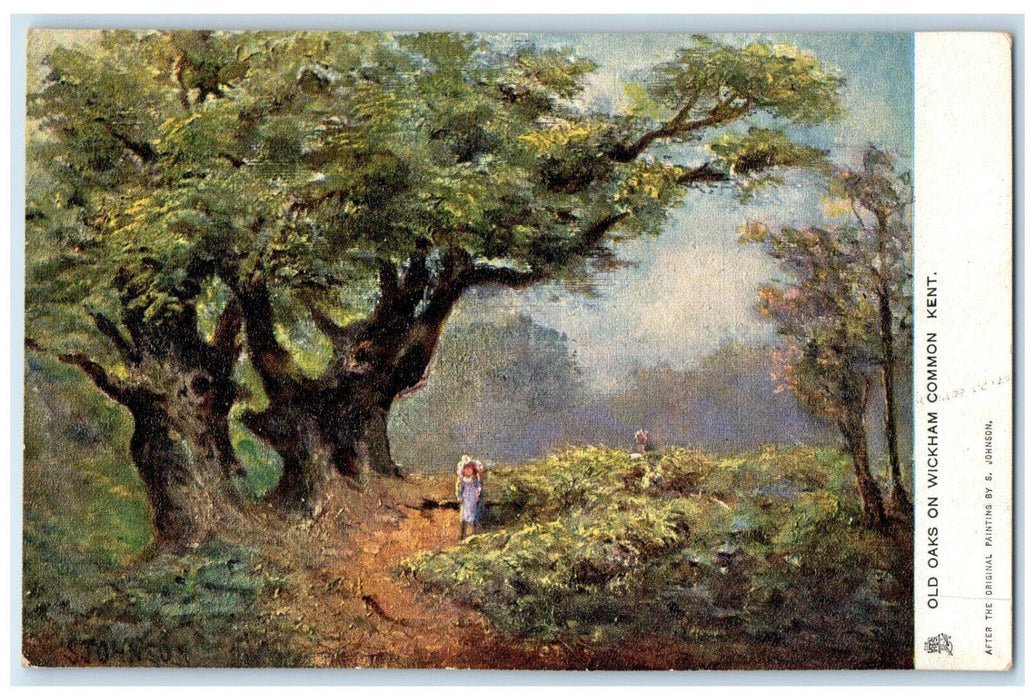 1906 Old Oaks on Wickham Common Kent England Oilette Tuck Art Postcard