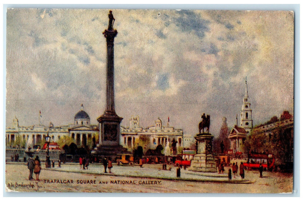 c1910 Picadilly Looking Up Regent London England Oilette Tuck Art Postcard