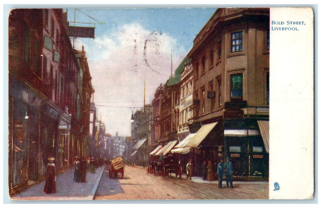 1906 Bold Street Liverpool England Posted Antique Oilette Tuck Art Postcard