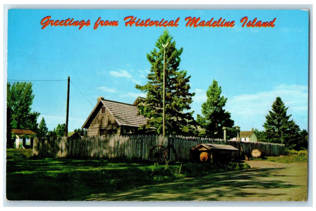 1959 Greetings from Historical Madeline Island La Point Wisconsin WI Postcard