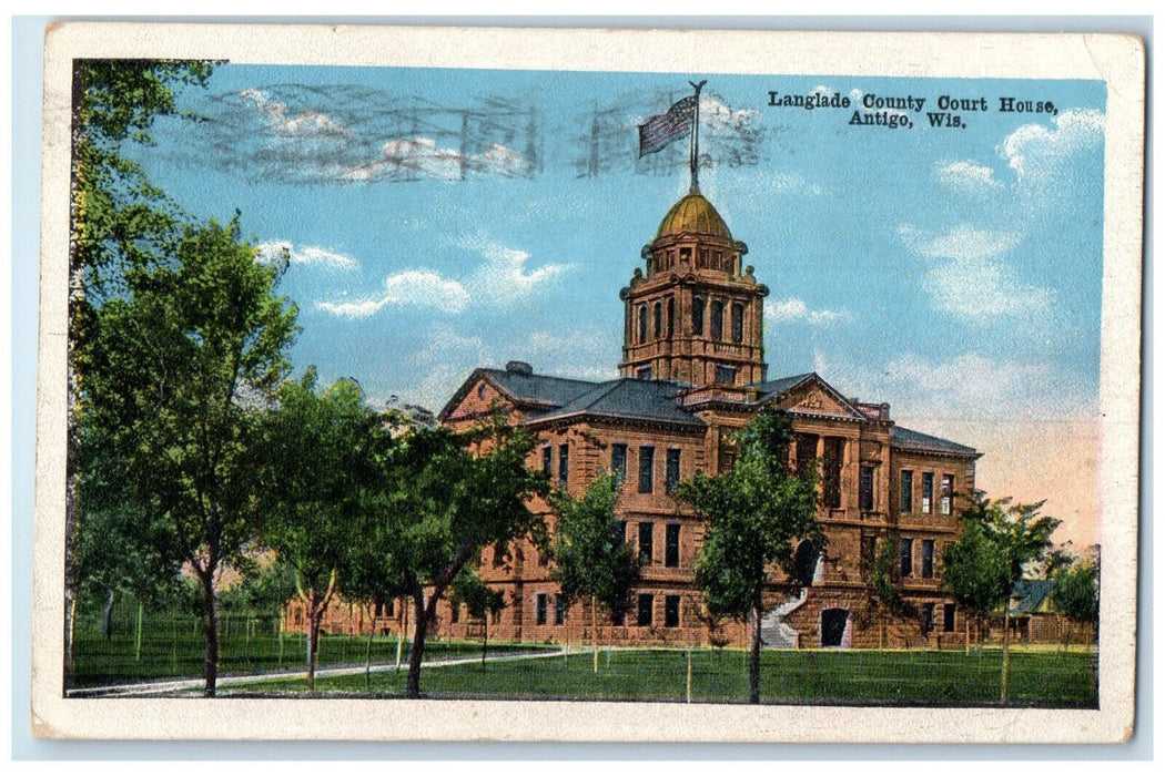 1918 Langlade County Court House Antigo Wisconsin WI Antique Postcard