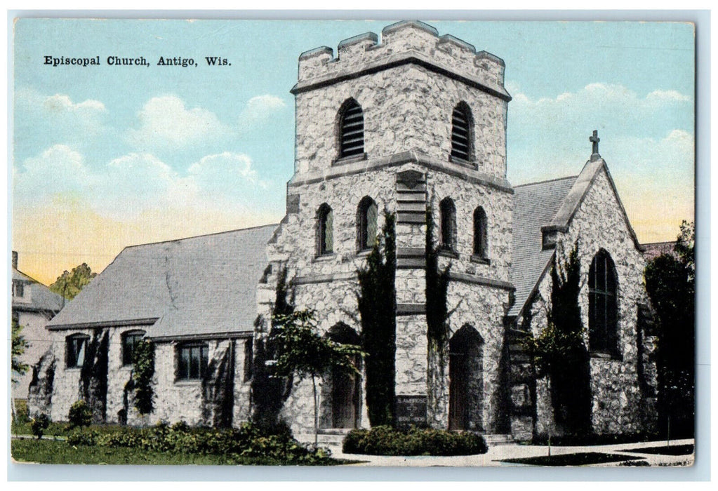 c1910 Antigo Episcopal Church Entrance Wisconsin WI Antique Unposted Postcard