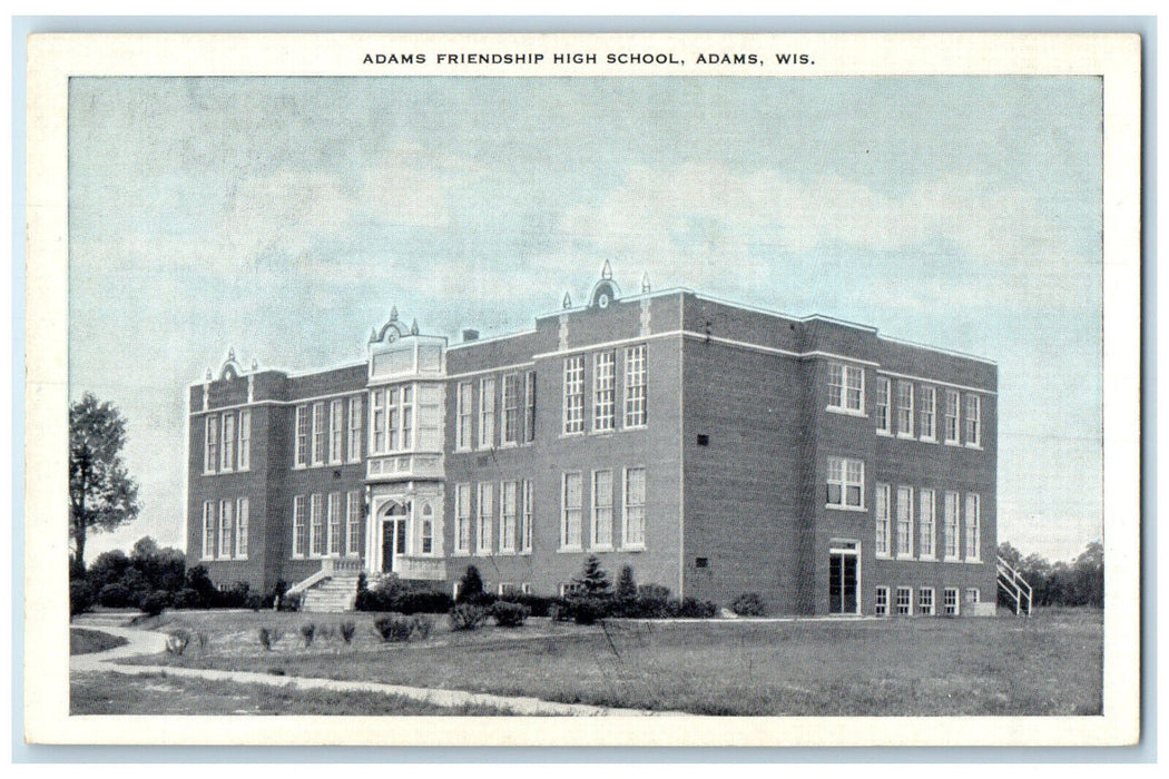 c1950's Adams Friendship High School Adams Wisconsin WI Vintage Postcard