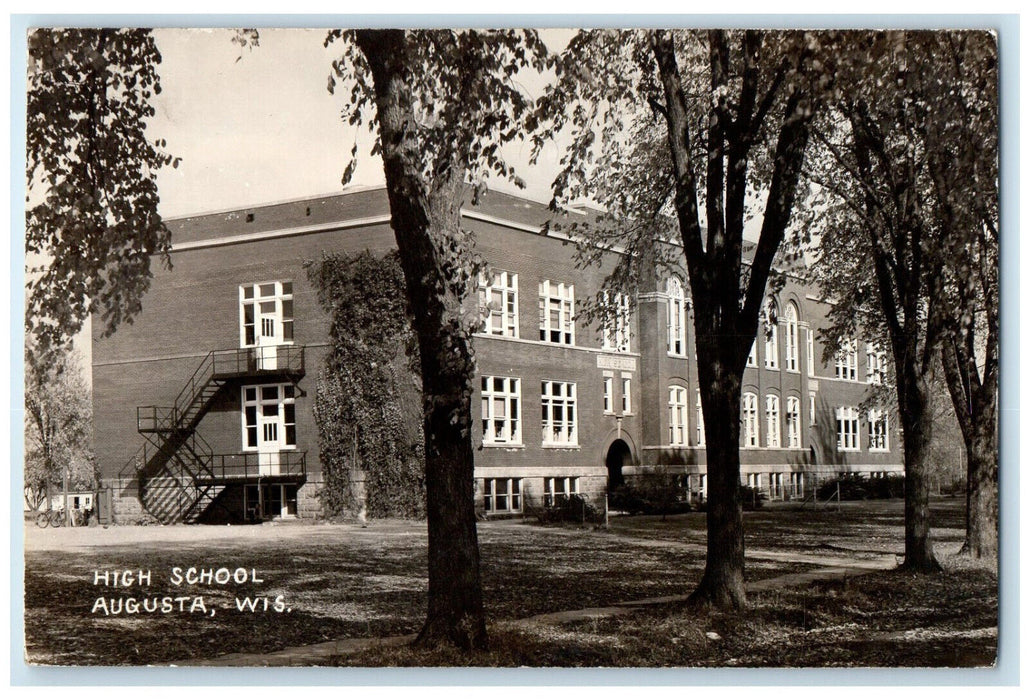 c1905 View of High School Augusta Wisconsin WI Antique Unposted Postcard