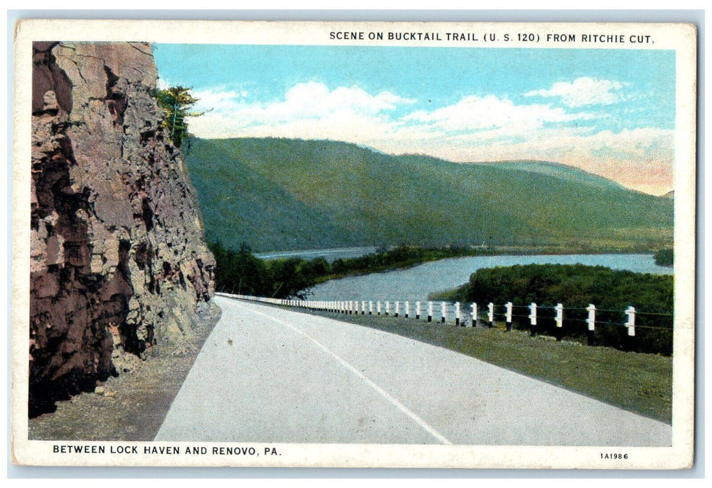 c1930's Bucktail Trail Between Lock Haven and Renovo Pennsylvania PA Postcard