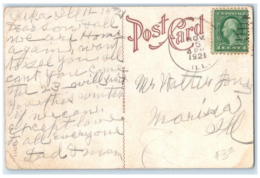 1921 Steamer Dubuque On Mississippi River Marissa Illinois IL Vintage Postcard