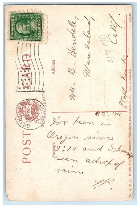 1911 Gold Drift Dam on Rogue River Giant Pass Oregon OR Posted Postcard
