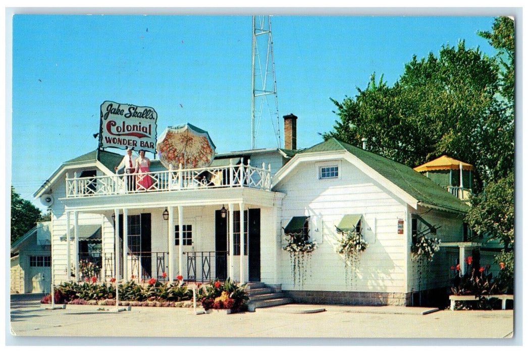 c1960 Skall's Colonial Wonder Bar Memorial Grove Appleton Wisconsin WI Postcard