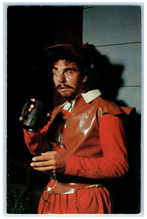 1959 Actor Pistol with Mug Oregon Shakesperean Festival Ashland OR Postcard