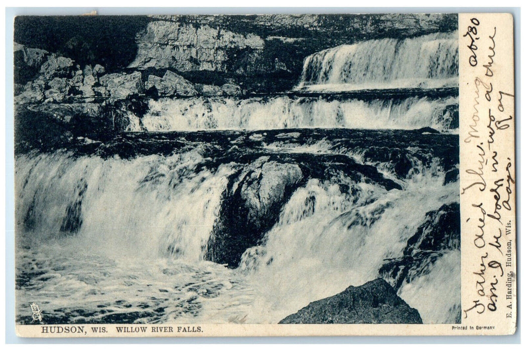 1907 Willow River Falls Hudson Wisconsin WI Antique Tuck Art Postcard