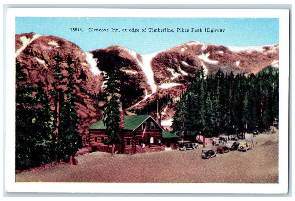1951 Glencove Inn at Edge of Timberline Pikes Peak Highway Colorado CO Postcard