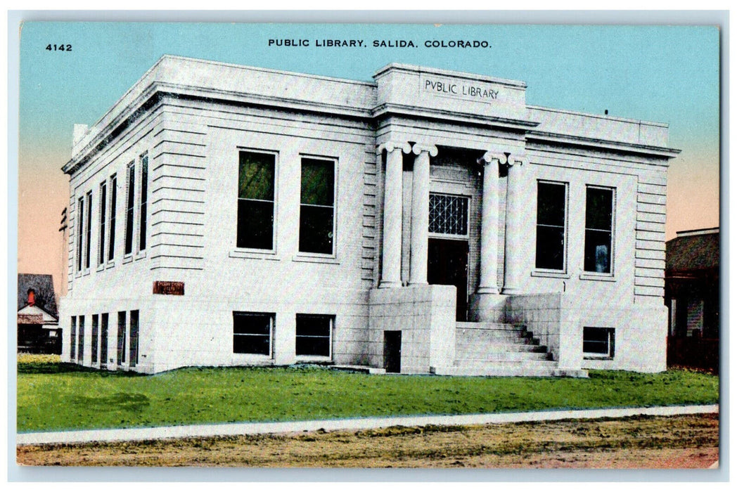 c1910 View of Public Library Salida Colorado CO Antique Unposted Postcard