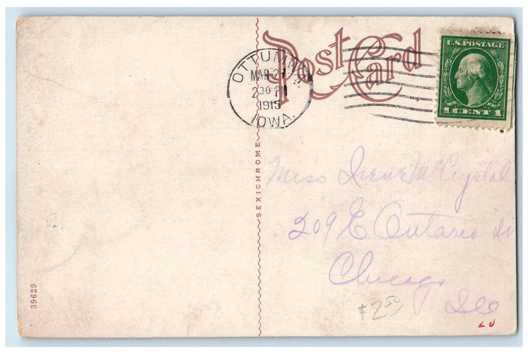 1915 East Second Street Classic Car Street Road Ottumwa Iowa IA Vintage Postcard