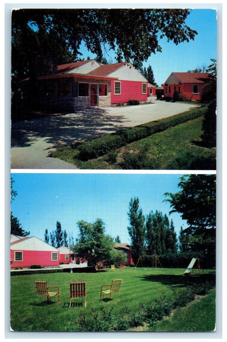 c1950's Elms Plaza Motel Osceola Iowa IA Dual View Unposted Vintage Postcard