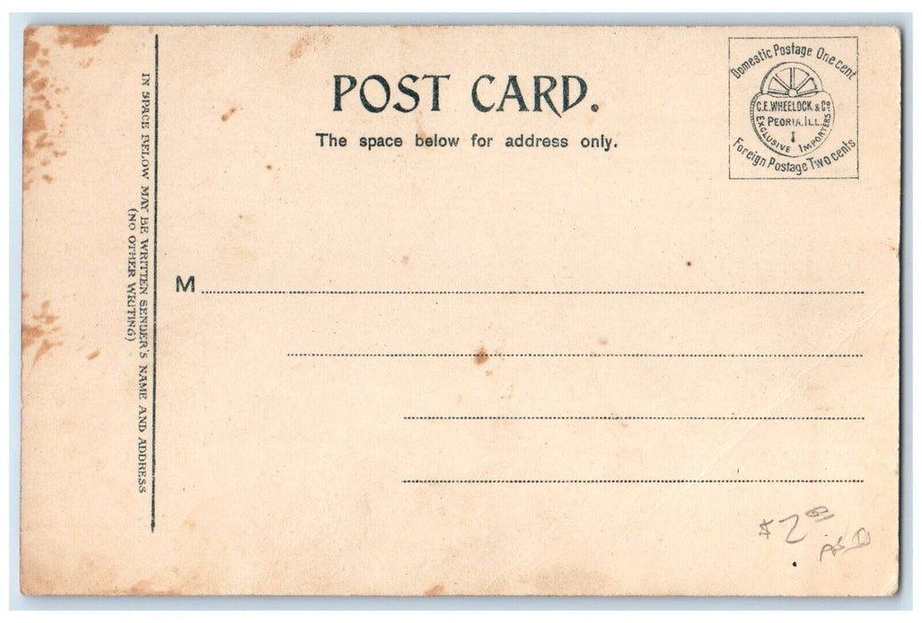 c1905 High School Building Campus Onawa Iowa IA Unposted Antique Postcard