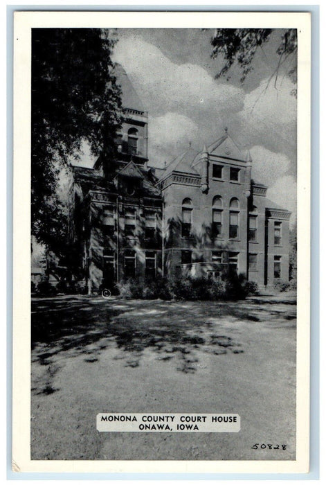 c1930's Monona County Court House Building Onawa Iowa IA Vintage Postcard