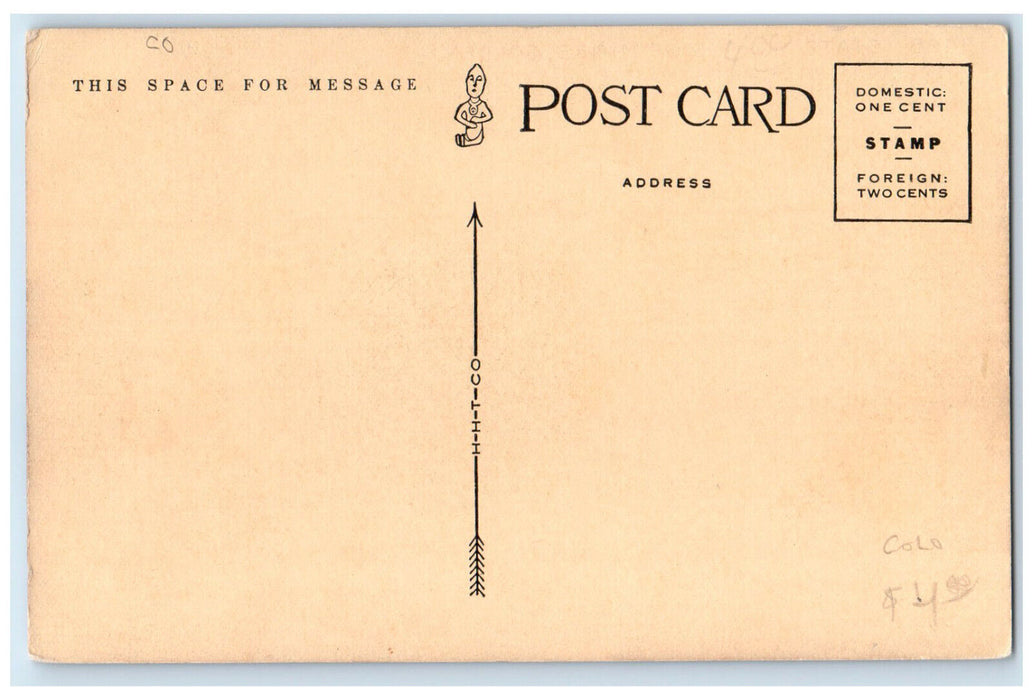 c1940's State School of Mines Golden Showing Midland Trail Colorado CO Postcard