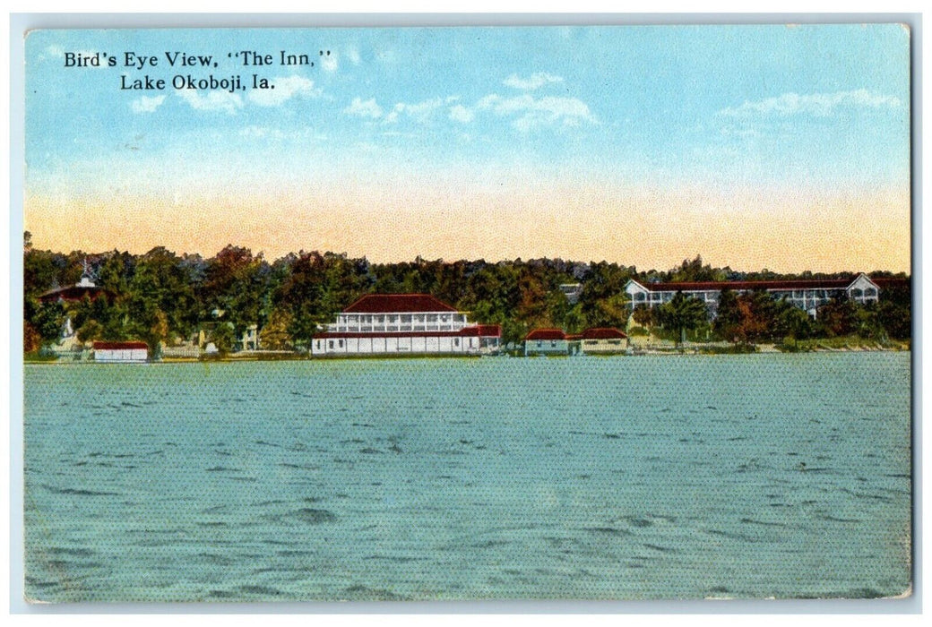 c1930's Bird's Eye View The Inn Lake Okoboji Iowa IA Unposted Vintage Postcard