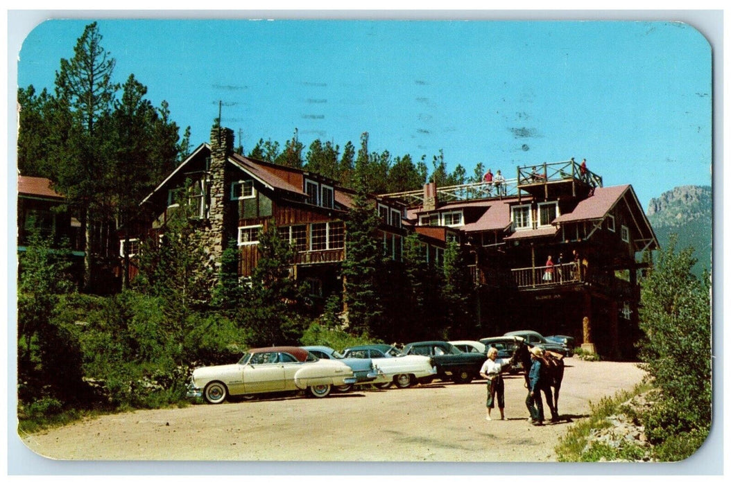 1960 Entrance Baldpate Inn Building Classic Cars Estes Park Colorado CO Postcard