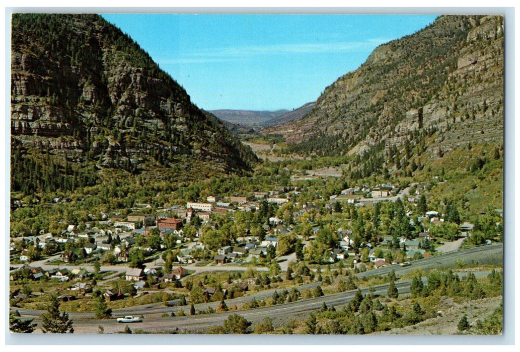 c1950's Surrounded By 14,000 Foot High Mountain Peaks Ouray Colorado CO Postcard