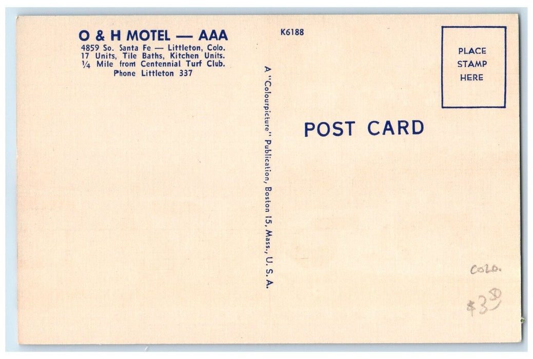 c1940 Exterior View O&H Motel Building Multi-View Littleton Colorado CO Postcard