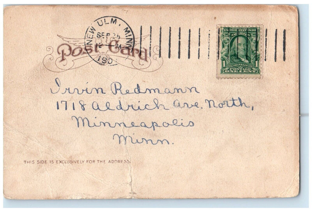 1907 One Of The Battle Scenes During Indian Massacre At New Ulm MN Postcard