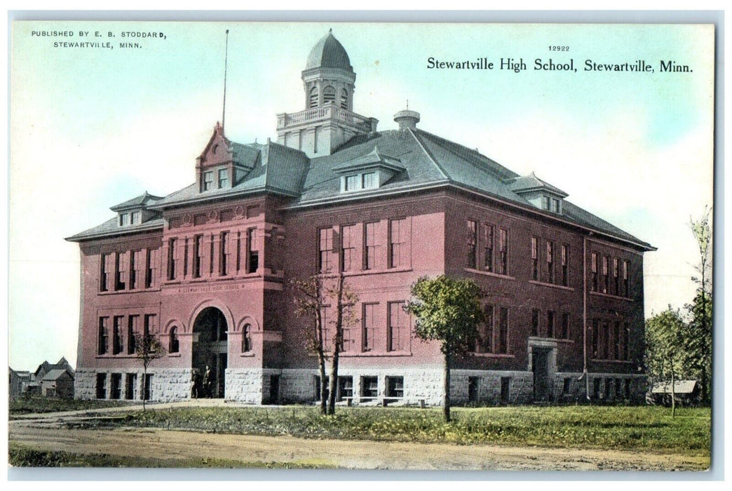 c1910's Stewartville High School Building Stewartville Minnesota MN Postcard