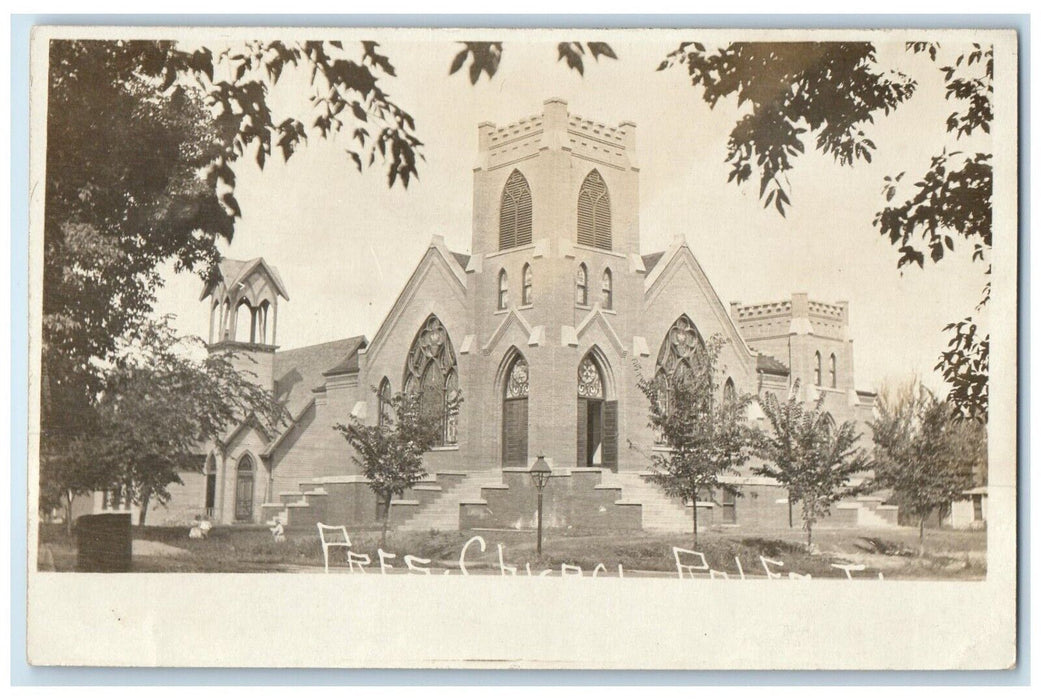 c1910's Presbyterian Church Bell Tower Polen Iowa IA RPPC Photo Antique Postcard