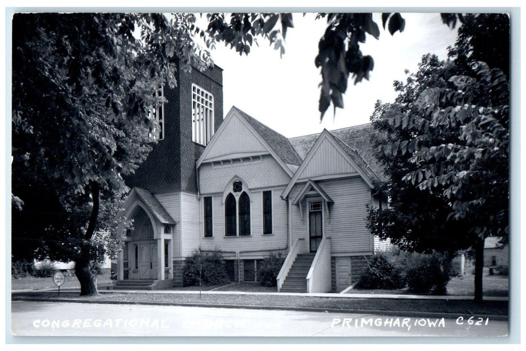 c1950's Congregational Church Primghar Iowa IA RPPC Photo Vintage Postcard