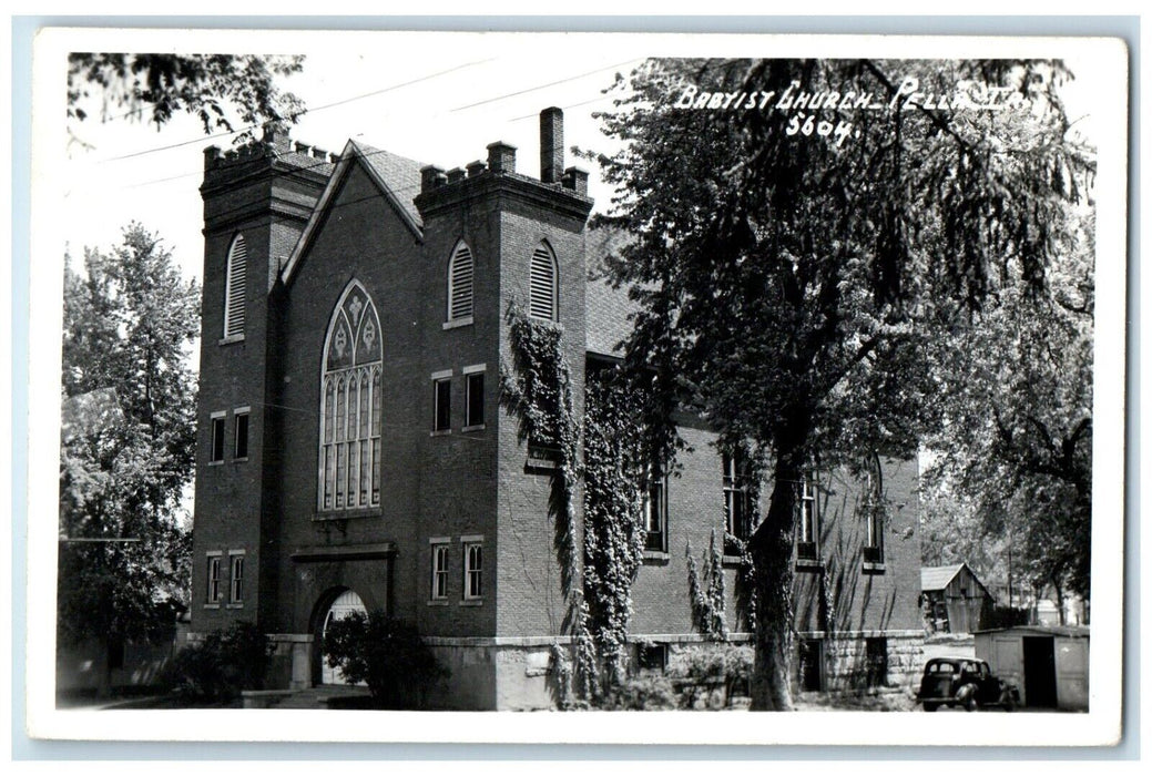 c1940's Babtist Church Scene Street Pella Iowa IA RPPC Photo Vintage Postcard