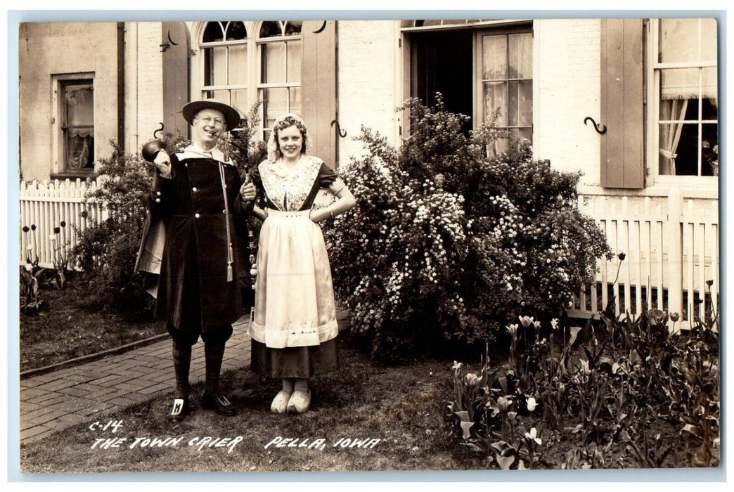 1940 The Town Crier Cigarette Pella Iowa IA RPPC Photo Posted Vintage Postcard