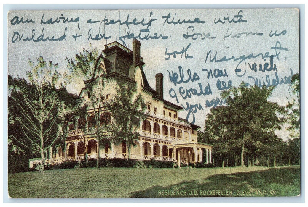 1908 Residence J.D. Rockefeller Exterior Building Field Cleveland Ohio Postcard