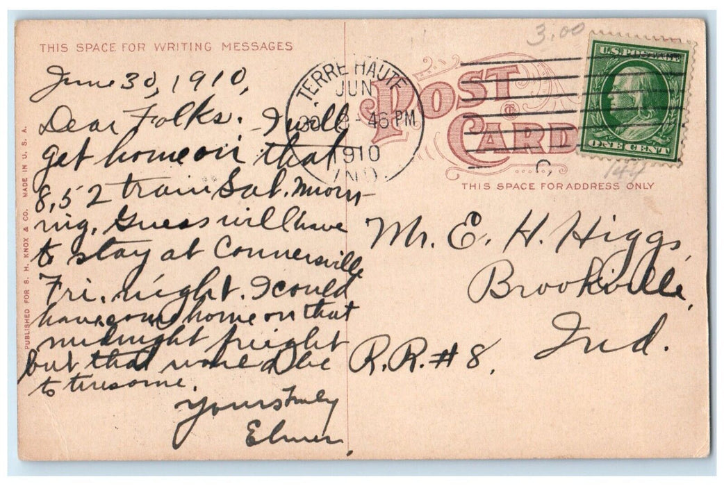 1910 Terre Haute Trust Building Exterior Building Terre Haute Indiana Postcard