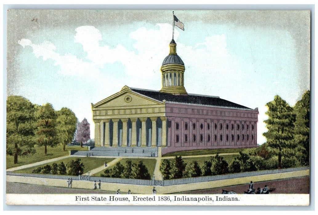 c1910 First State House Erected 1836 Exterior Indianapolis Indiana IN Postcard