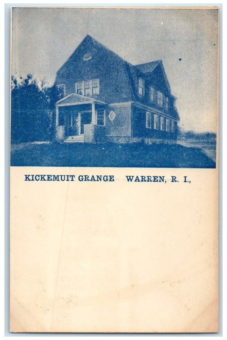 c1910 Kickemuit Grange Exterior Warren Rhode Island RI Vintage Antique Postcard