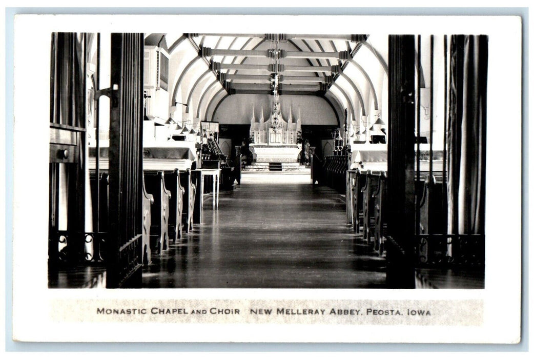 Monastic Chapel And Choir New Melleray Abbey Peosta IA RPPC Photo Postcard